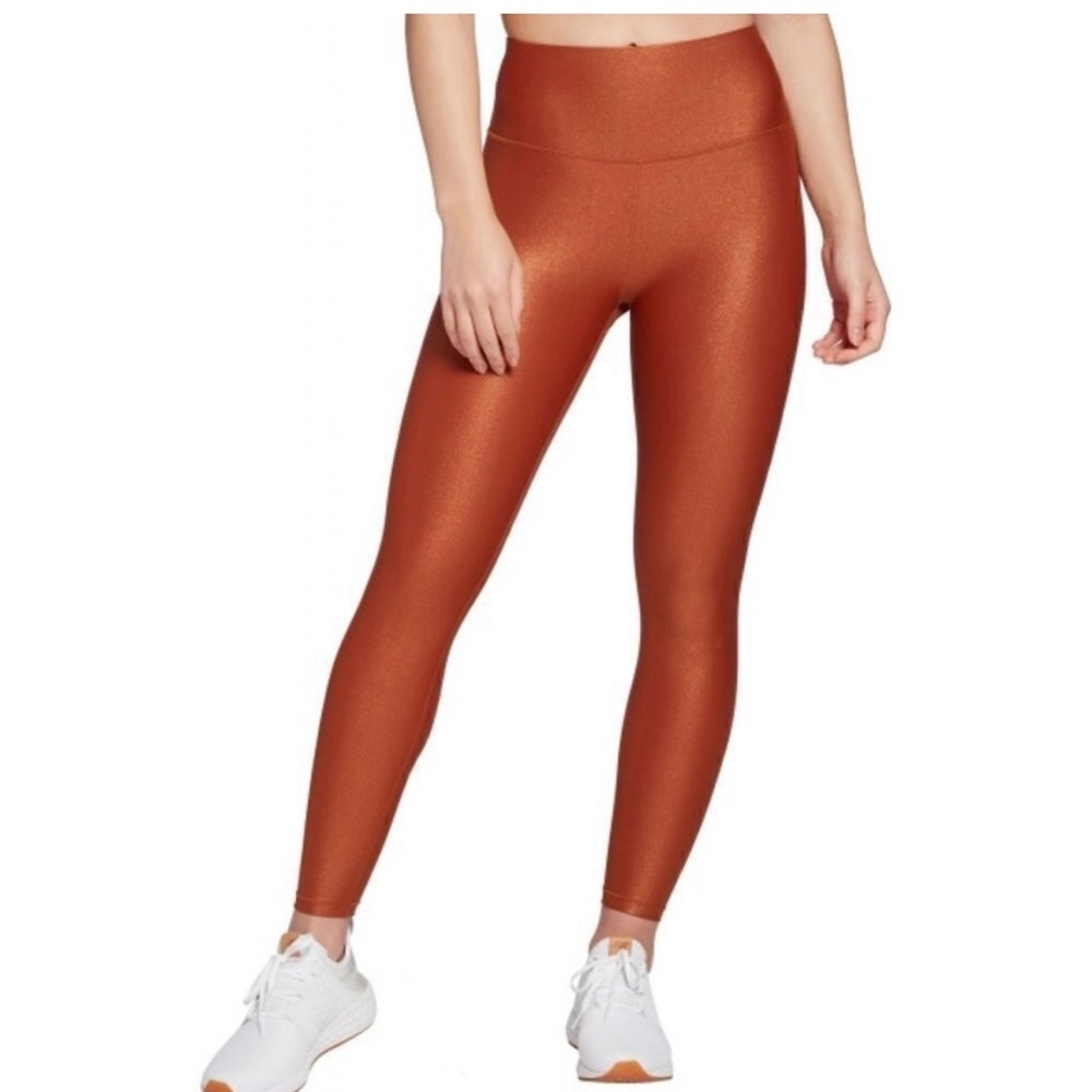 CALIA Women's Shimmer Metals 7/8 Leggings in Copper Foil XL